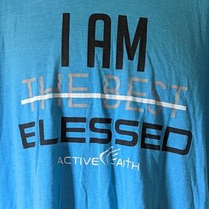 Men's Active Faith "Blessed Tee" Blue Size Large